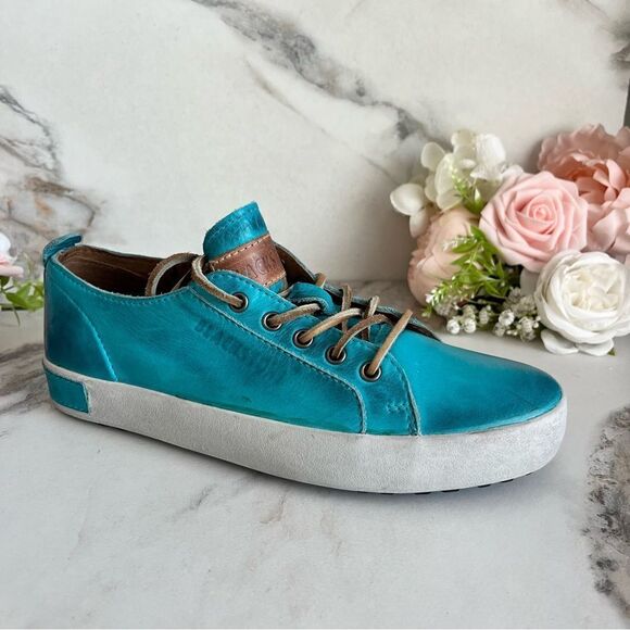 BLACKSTONE JL21 Sneaker in Turquoise Blue Leather Size 7 NEW - Picture 3 of 14